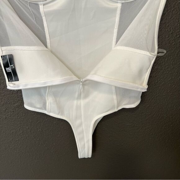 NWOT Revolve x Superdown Mesh Bustier Bodysuit in Ivory | Size M - Picture 7 of 12